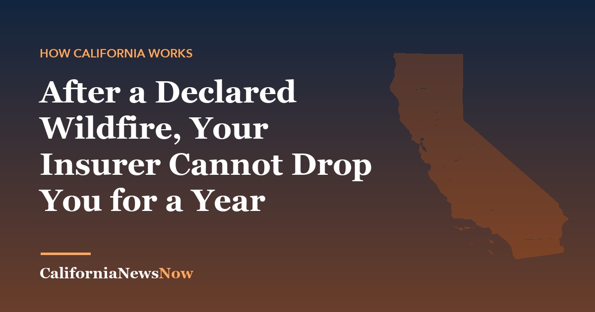 After a Declared Wildfire, Your Insurer Cannot Drop You for a Year — California News Now