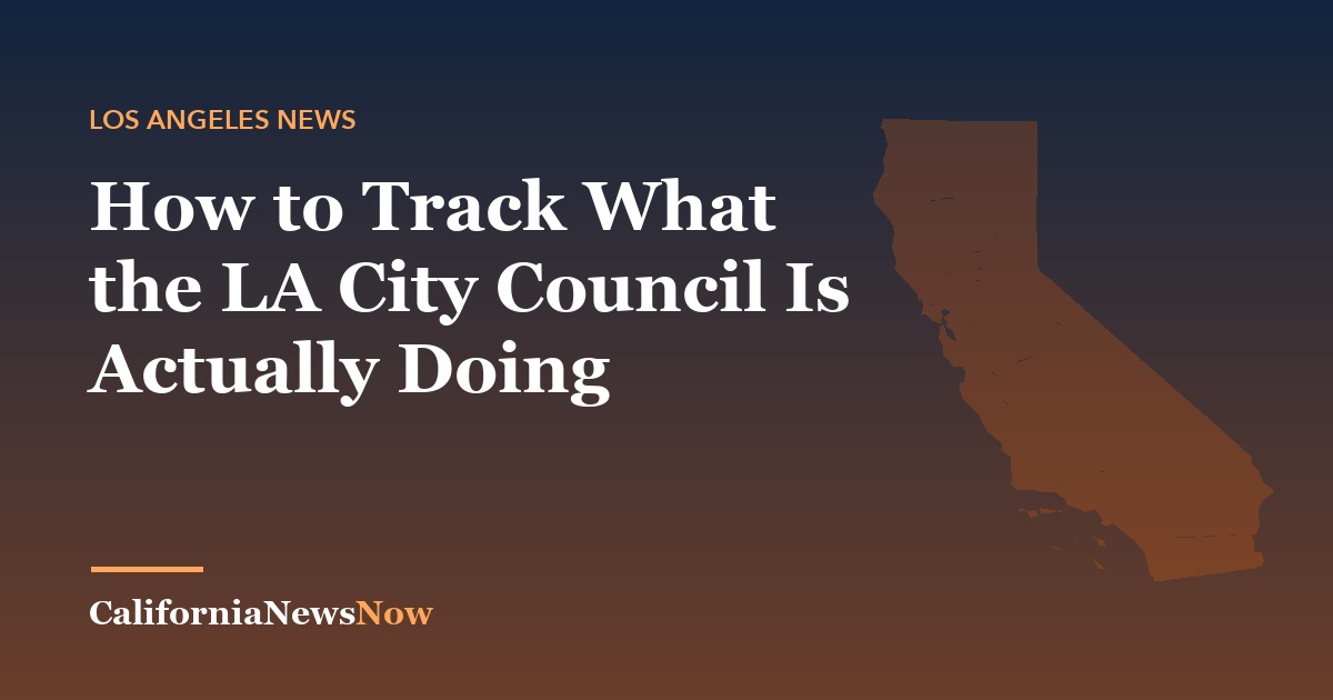How to Track What the LA City Council Is Actually Doing — California News Now